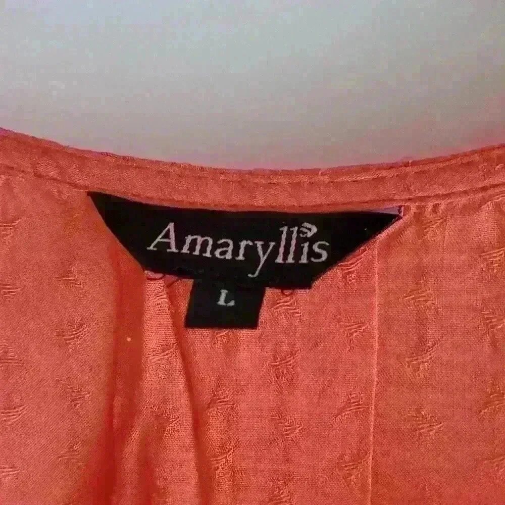 Women's Coral blouse by Amaryllis. Sz Lg. - Picture 2 of 3